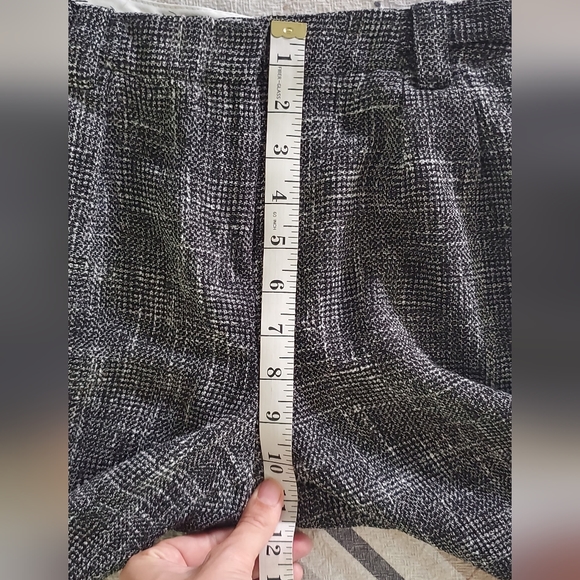 TOPSHOP TEXTURED HIGH RISE WIDE LEG CROPPED DRESS PANTS WITH POCKETS - Picture 5 of 6